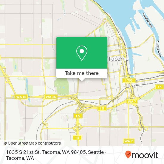 Mapa de 1835 S 21st St, Tacoma, WA 98405