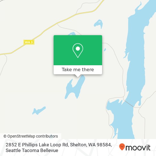 Mapa de 2852 E Phillips Lake Loop Rd, Shelton, WA 98584