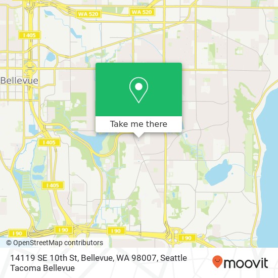 Mapa de 14119 SE 10th St, Bellevue, WA 98007