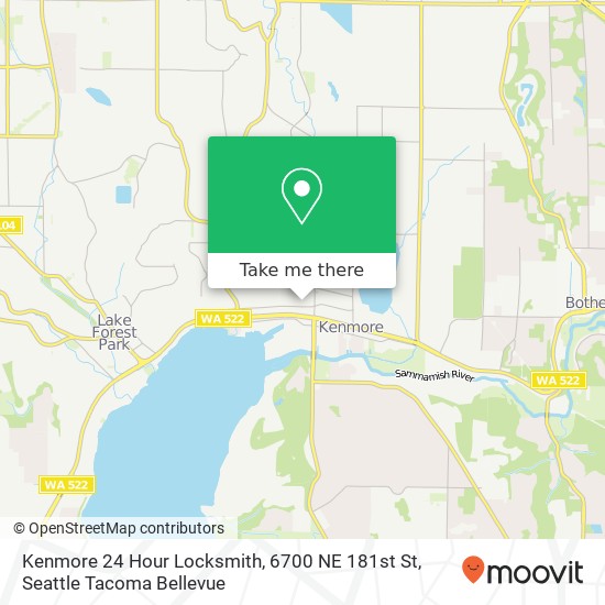 Mapa de Kenmore 24 Hour Locksmith, 6700 NE 181st St
