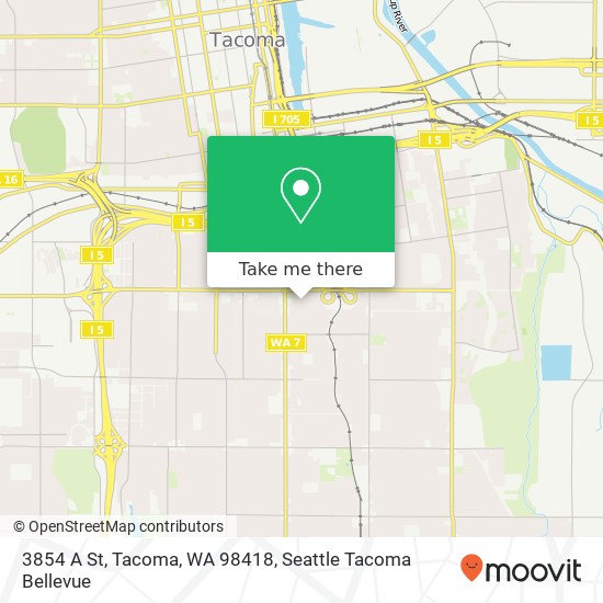 Mapa de 3854 A St, Tacoma, WA 98418