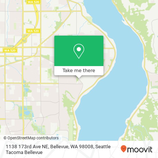 Mapa de 1138 173rd Ave NE, Bellevue, WA 98008