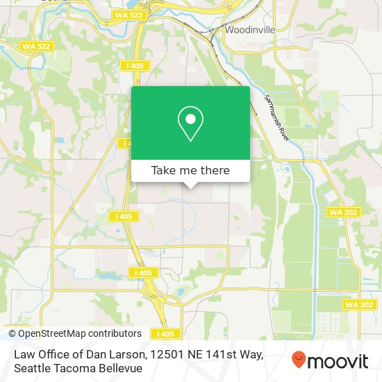 Law Office of Dan Larson, 12501 NE 141st Way map