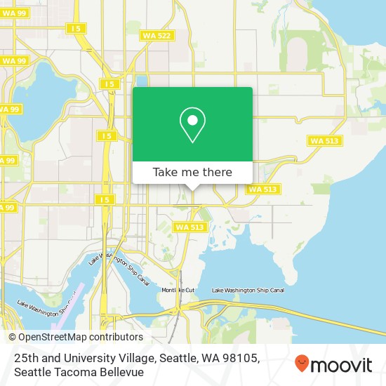Mapa de 25th and University Village, Seattle, WA 98105