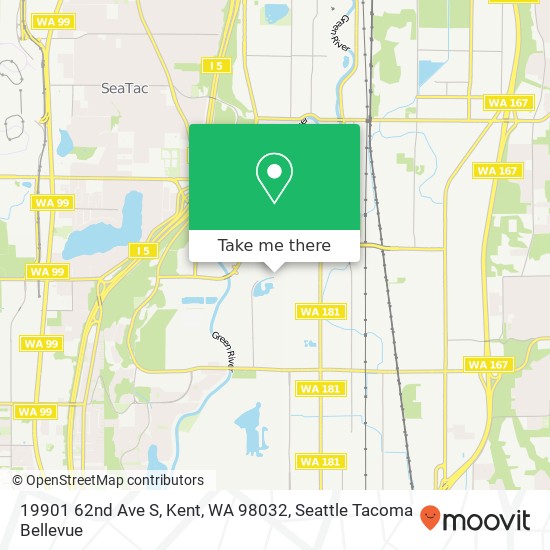 Mapa de 19901 62nd Ave S, Kent, WA 98032