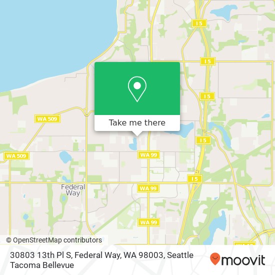 Mapa de 30803 13th Pl S, Federal Way, WA 98003