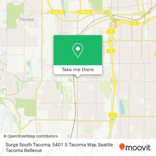 Mapa de Surge South Tacoma, 5401 S Tacoma Way