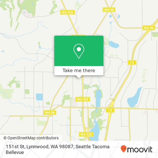 Mapa de 151st St, Lynnwood, WA 98087