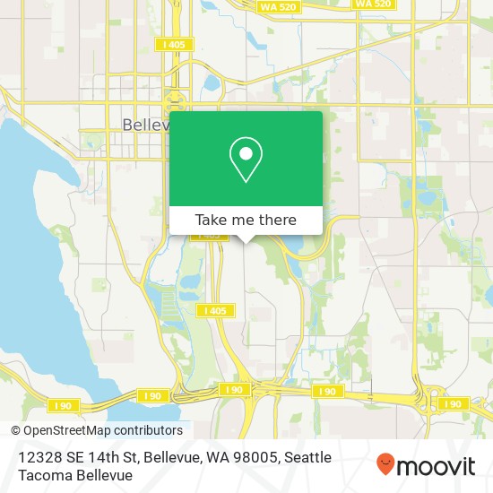 Mapa de 12328 SE 14th St, Bellevue, WA 98005