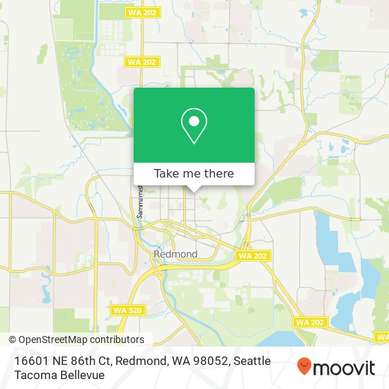 Mapa de 16601 NE 86th Ct, Redmond, WA 98052