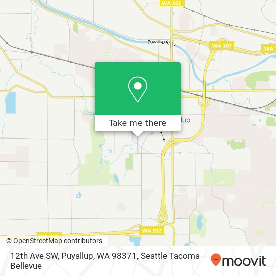 Mapa de 12th Ave SW, Puyallup, WA 98371