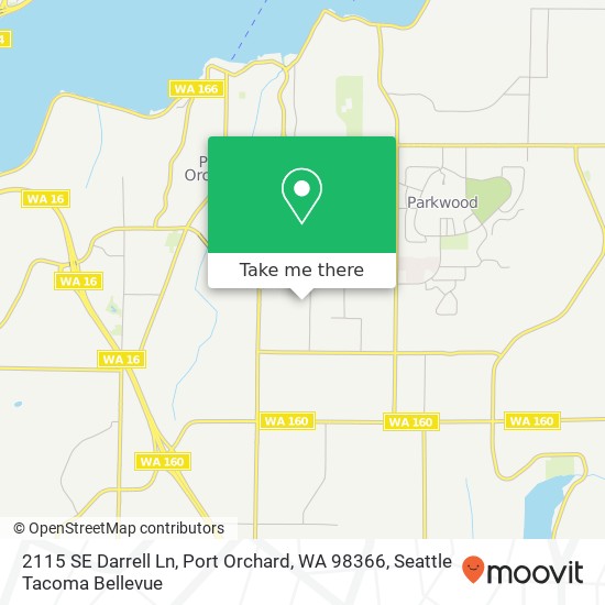 Mapa de 2115 SE Darrell Ln, Port Orchard, WA 98366