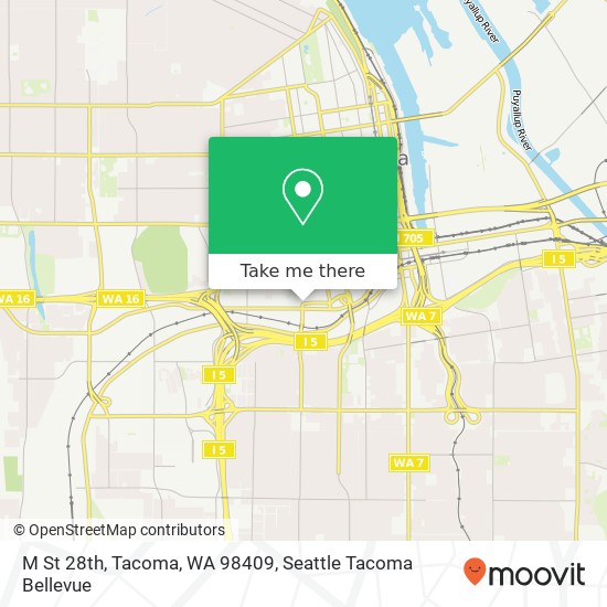 Mapa de M St 28th, Tacoma, WA 98409