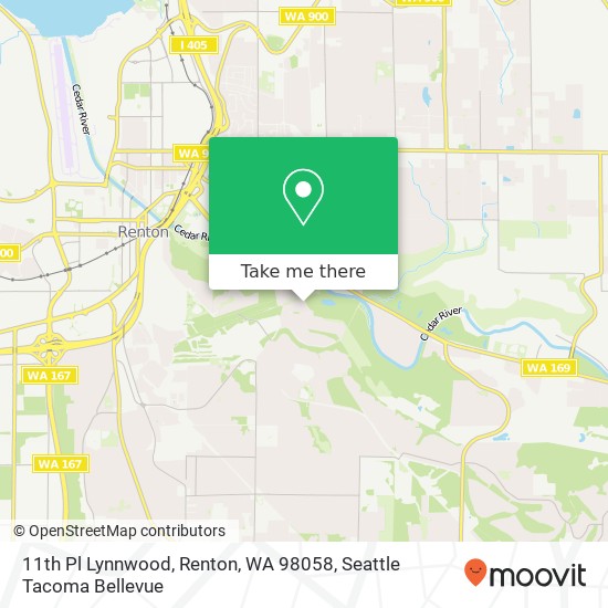 Mapa de 11th Pl Lynnwood, Renton, WA 98058