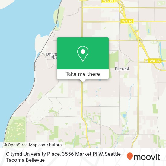 Mapa de Citymd University Place, 3556 Market Pl W