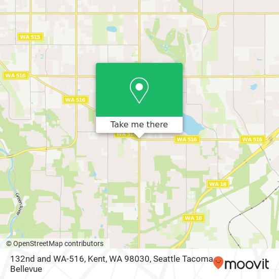 132nd and WA-516, Kent, WA 98030 map