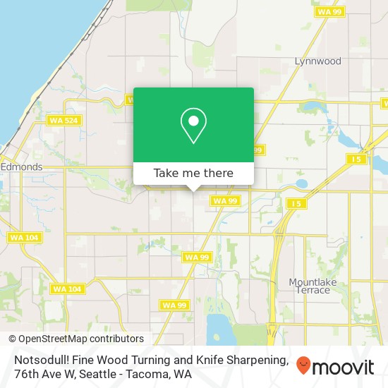 Mapa de Notsodull! Fine Wood Turning and Knife Sharpening, 76th Ave W