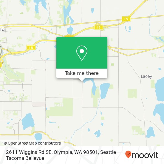 Mapa de 2611 Wiggins Rd SE, Olympia, WA 98501