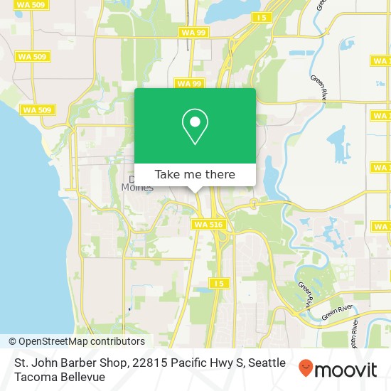 Mapa de St. John Barber Shop, 22815 Pacific Hwy S