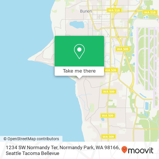 Mapa de 1234 SW Normandy Ter, Normandy Park, WA 98166