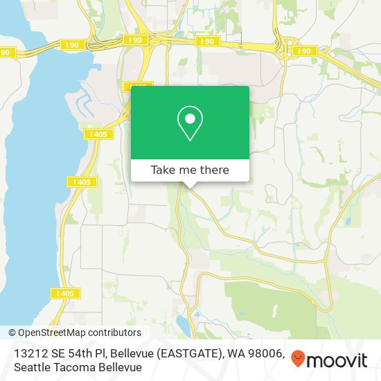 Mapa de 13212 SE 54th Pl, Bellevue (EASTGATE), WA 98006
