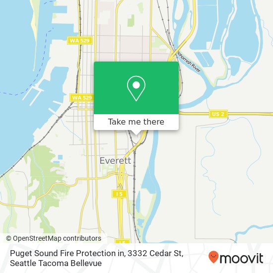Mapa de Puget Sound Fire Protection in, 3332 Cedar St