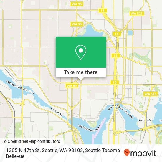 Mapa de 1305 N 47th St, Seattle, WA 98103