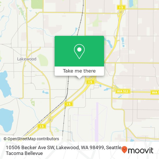 Mapa de 10506 Becker Ave SW, Lakewood, WA 98499