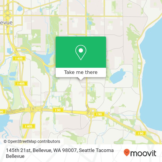 145th 21st, Bellevue, WA 98007 map