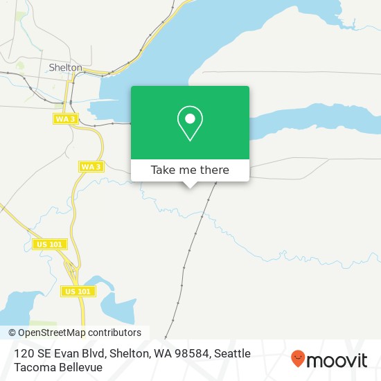 Mapa de 120 SE Evan Blvd, Shelton, WA 98584