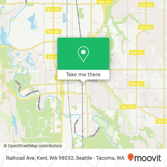 Railroad Ave, Kent, WA 98032 map