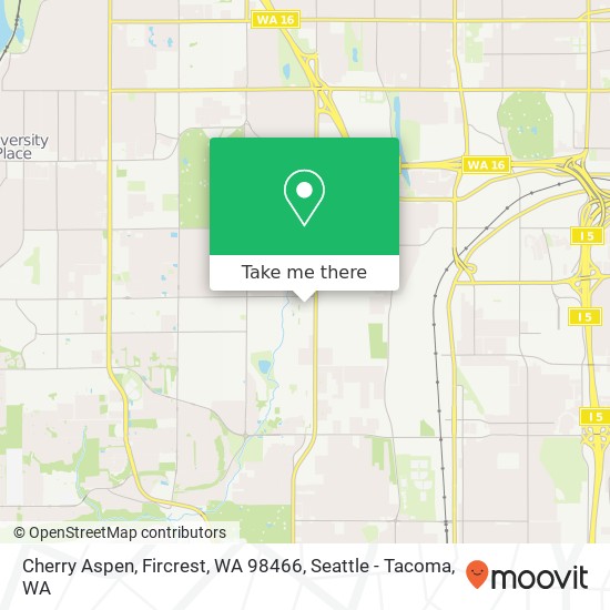Mapa de Cherry Aspen, Fircrest, WA 98466
