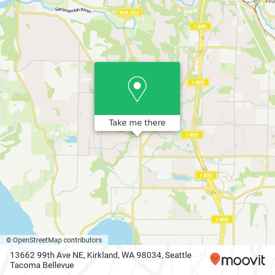 Mapa de 13662 99th Ave NE, Kirkland, WA 98034