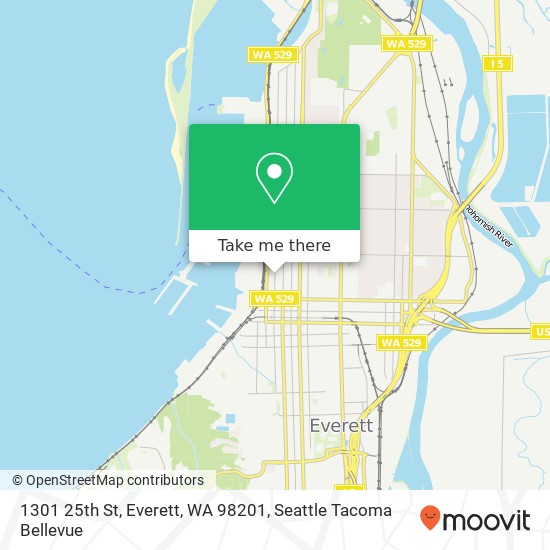 Mapa de 1301 25th St, Everett, WA 98201