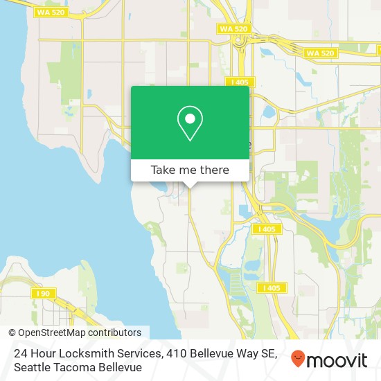 Mapa de 24 Hour Locksmith Services, 410 Bellevue Way SE