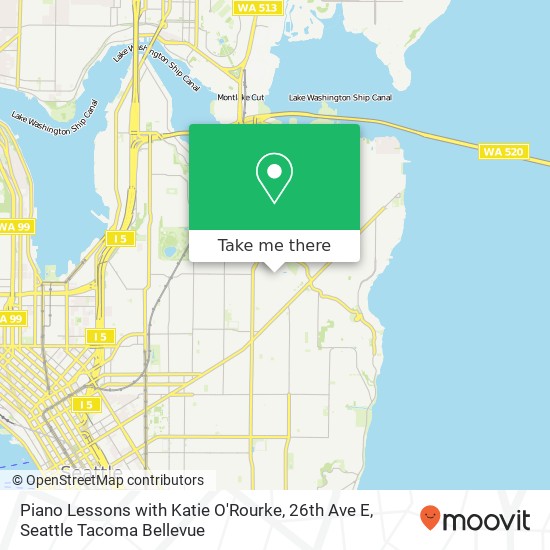 Mapa de Piano Lessons with Katie O'Rourke, 26th Ave E