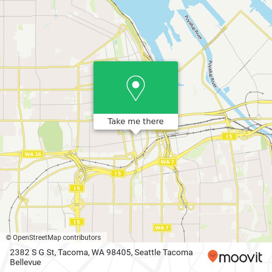 Mapa de 2382 S G St, Tacoma, WA 98405