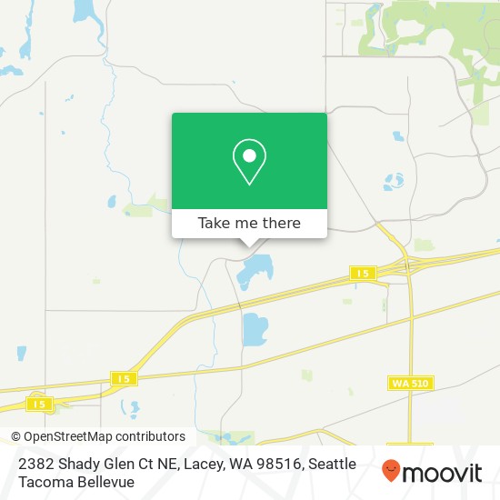 Mapa de 2382 Shady Glen Ct NE, Lacey, WA 98516