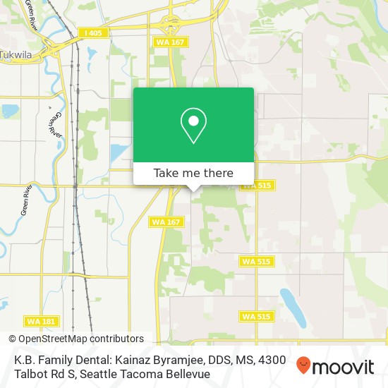 Mapa de K.B. Family Dental: Kainaz Byramjee, DDS, MS, 4300 Talbot Rd S