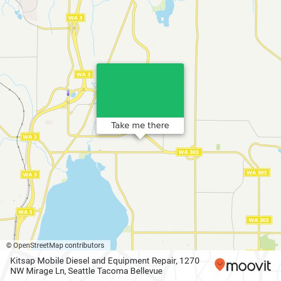 Mapa de Kitsap Mobile Diesel and Equipment Repair, 1270 NW Mirage Ln