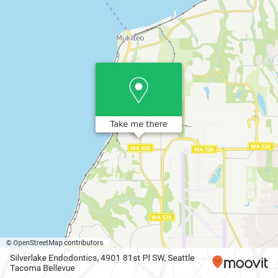 Mapa de Silverlake Endodontics, 4901 81st Pl SW