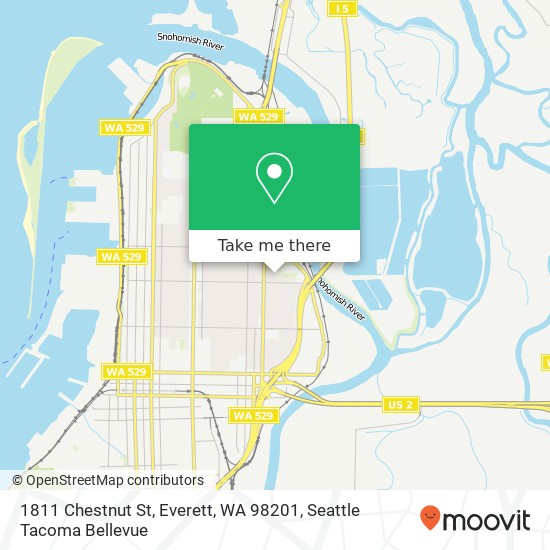 Mapa de 1811 Chestnut St, Everett, WA 98201