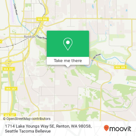 Mapa de 1714 Lake Youngs Way SE, Renton, WA 98058