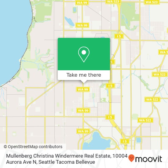 Mapa de Mullenberg Christina Windermere Real Estate, 10004 Aurora Ave N