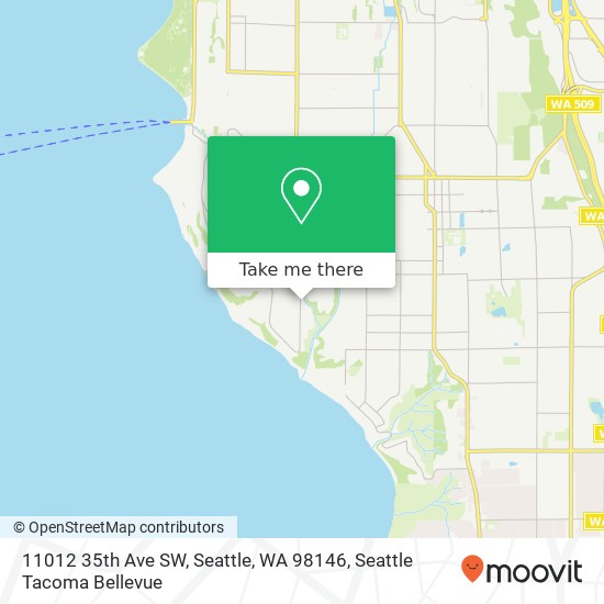 Mapa de 11012 35th Ave SW, Seattle, WA 98146