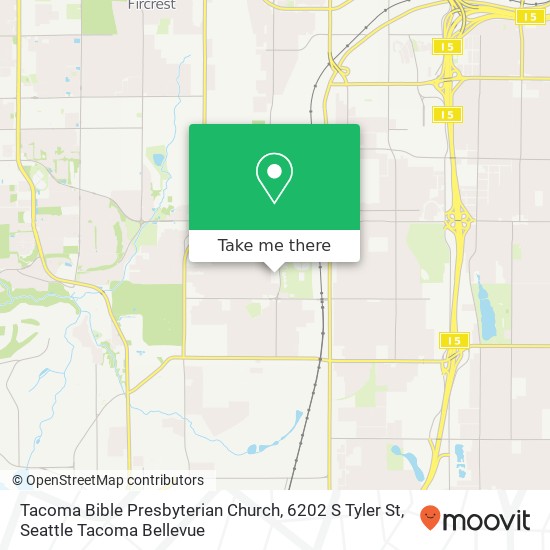 Tacoma Bible Presbyterian Church, 6202 S Tyler St map