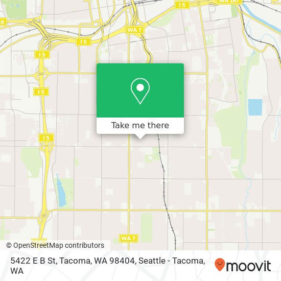 Mapa de 5422 E B St, Tacoma, WA 98404