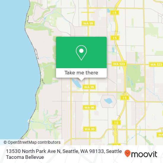 Mapa de 13530 North Park Ave N, Seattle, WA 98133