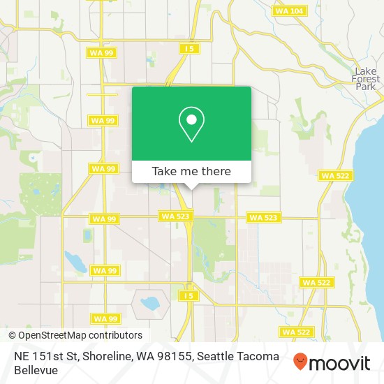 Mapa de NE 151st St, Shoreline, WA 98155