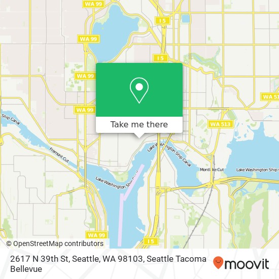 Mapa de 2617 N 39th St, Seattle, WA 98103